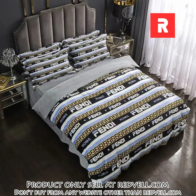 Fendi roma luxury brand premium bedding set bedspread duvet cover set home decor rv3840042